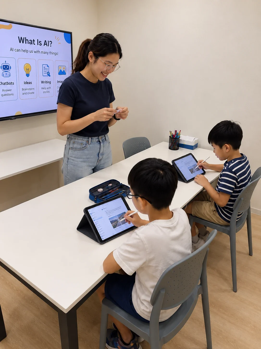Students learning together during a classroom session at NUSA Academy