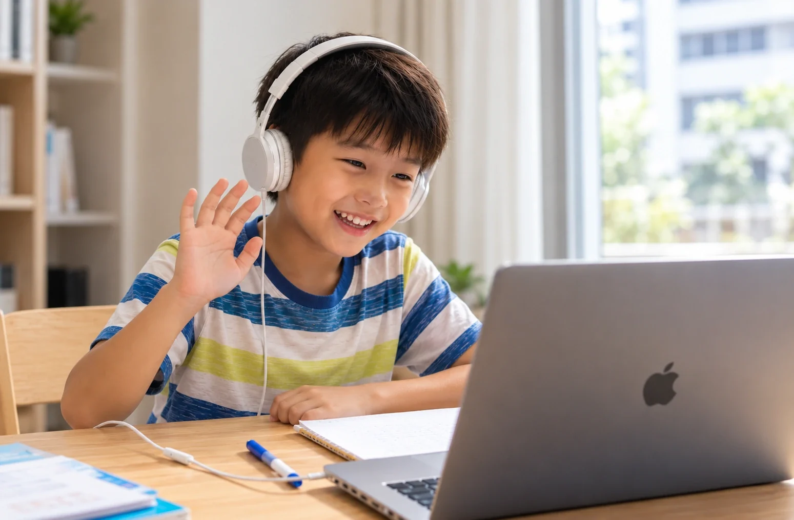 Student joining an online AI learning session
